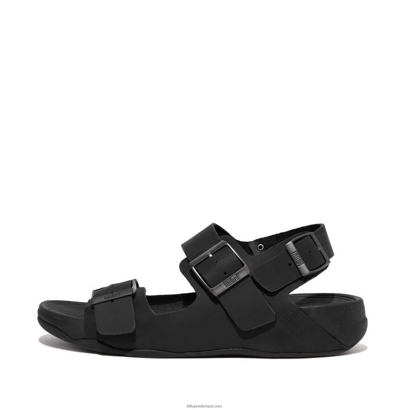 gogh moc nubuck sandalen met gesp Heren Fitflop F4BXJ8115 zwart