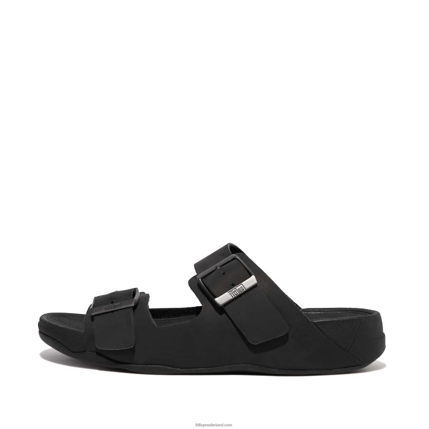 gogh moc nubuck slippers met gesp Heren Fitflop F4BXJ8112 zwart