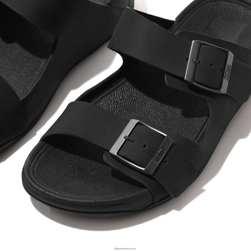 gogh moc nubuck slippers met gesp Heren Fitflop F4BXJ8112 zwart