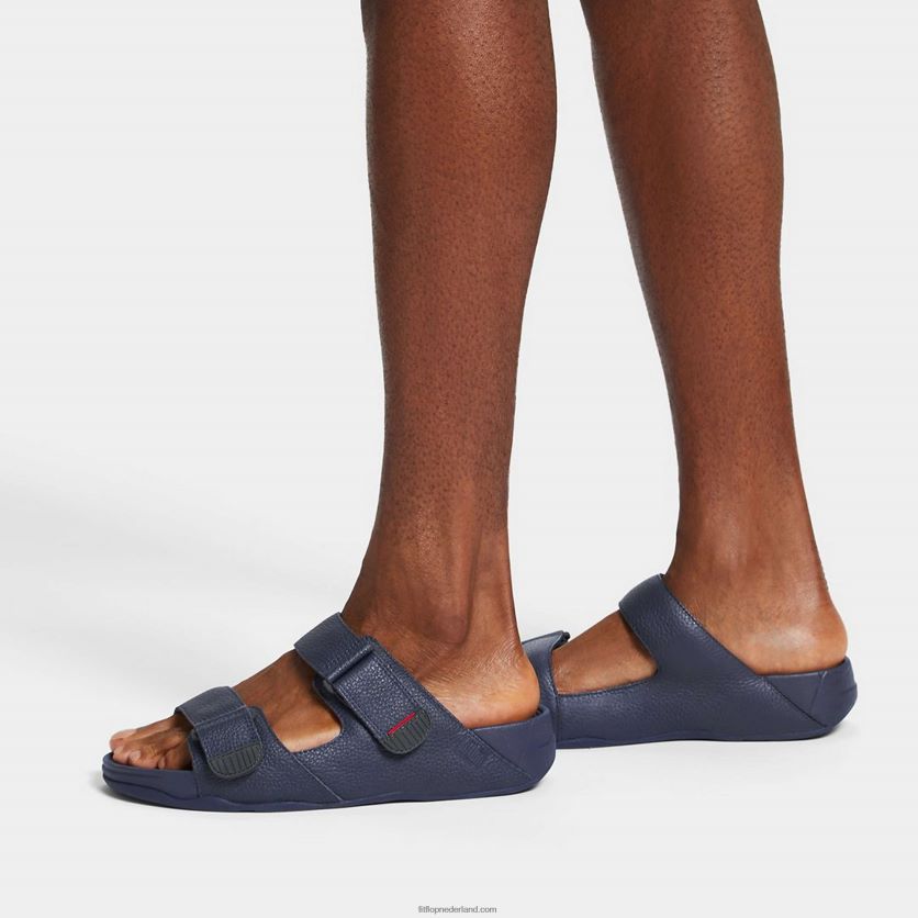 gogh moc verstelbare lederen slippers Heren Fitflop F4BXJ8118 middernacht marine