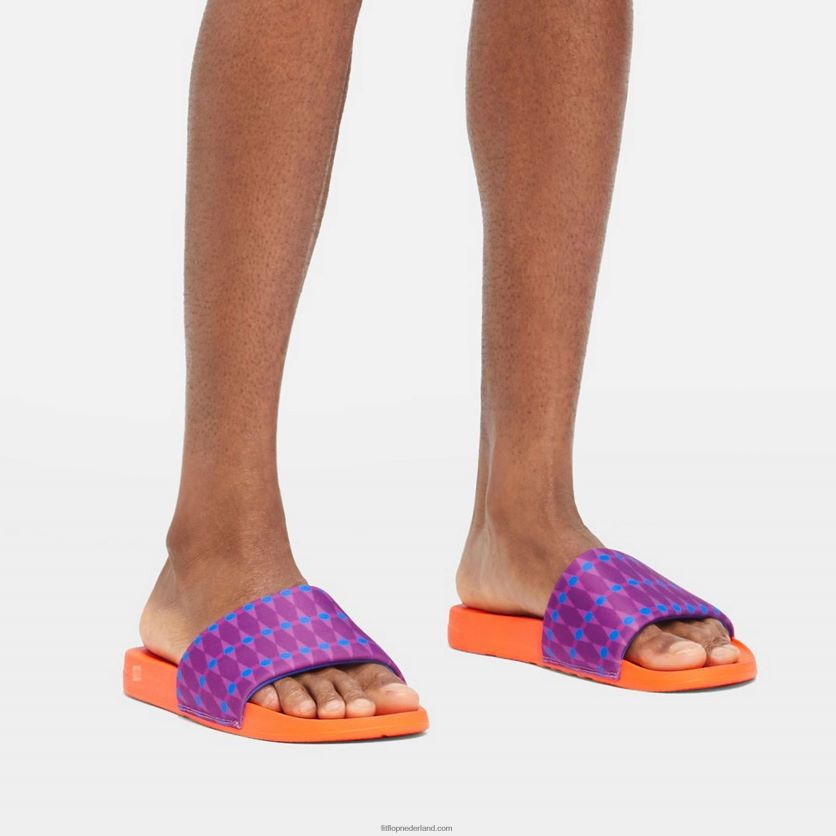 iqushion x yinka ilori waterbestendige glijbanen Heren Fitflop F4BXJ8212 violet/blauwe waas