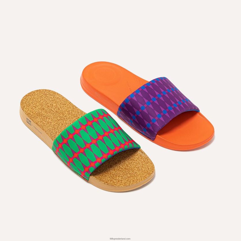 iqushion x yinka ilori waterbestendige glijbanen Heren Fitflop F4BXJ8212 violet/blauwe waas