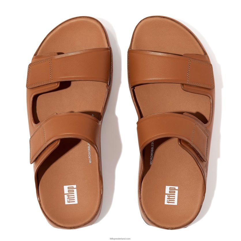 zelfde verstelbare lederen dia\'s Heren Fitflop F4BXJ8122 lichte tint