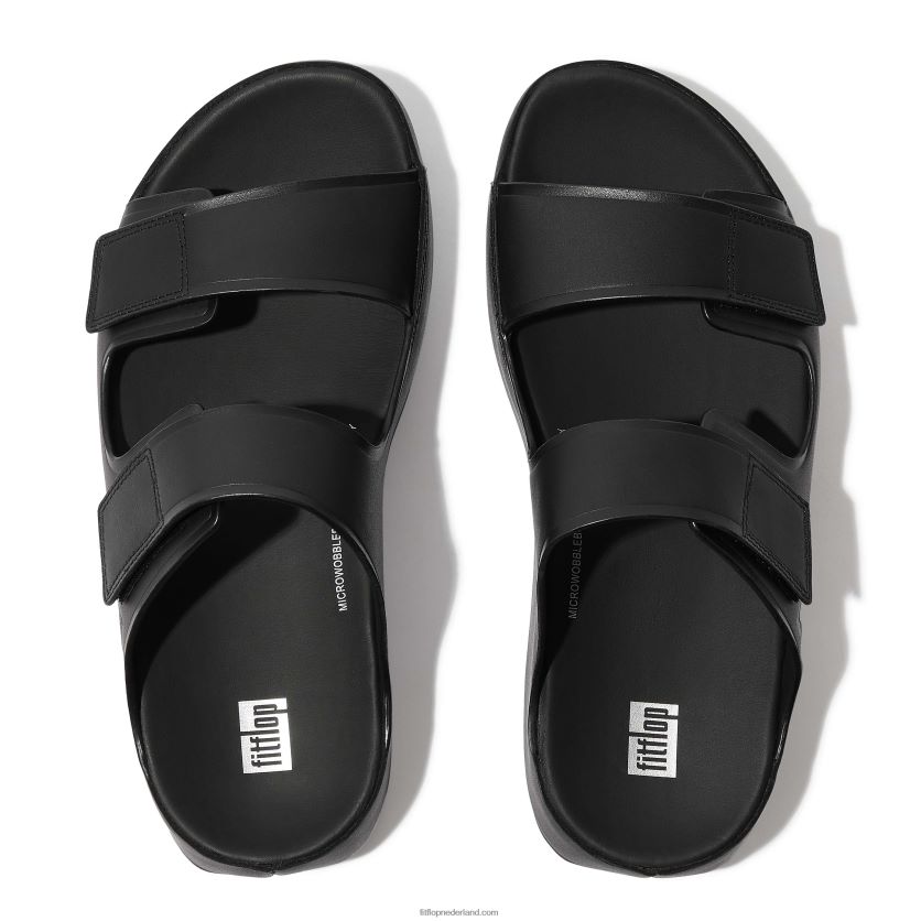 zelfde verstelbare lederen dia\'s Heren Fitflop F4BXJ8123 helemaal zwart
