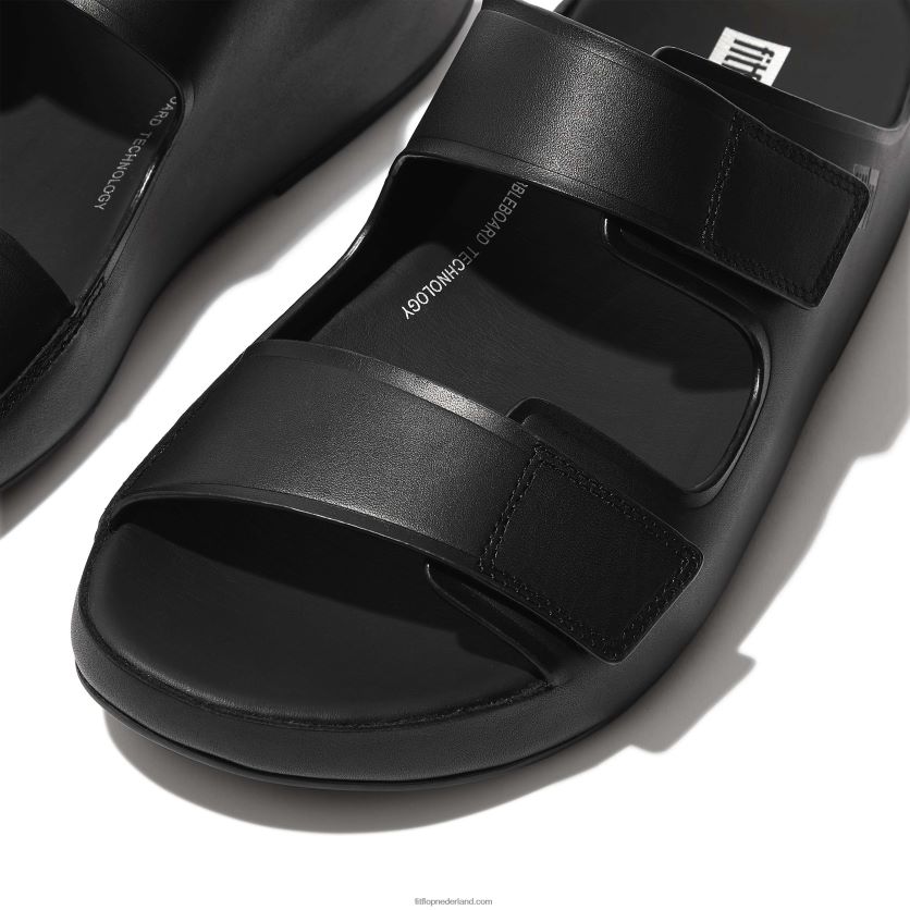 zelfde verstelbare lederen dia\'s Heren Fitflop F4BXJ8123 helemaal zwart