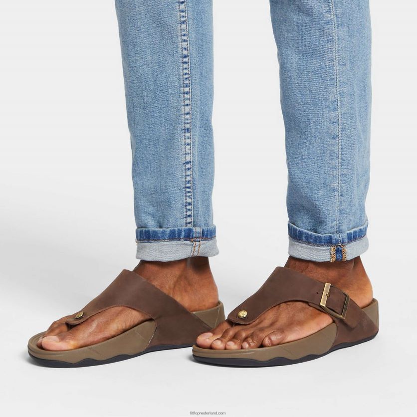 trakk ii gesp nubuck teen-palen Heren Fitflop F4BXJ8110 bruine mix