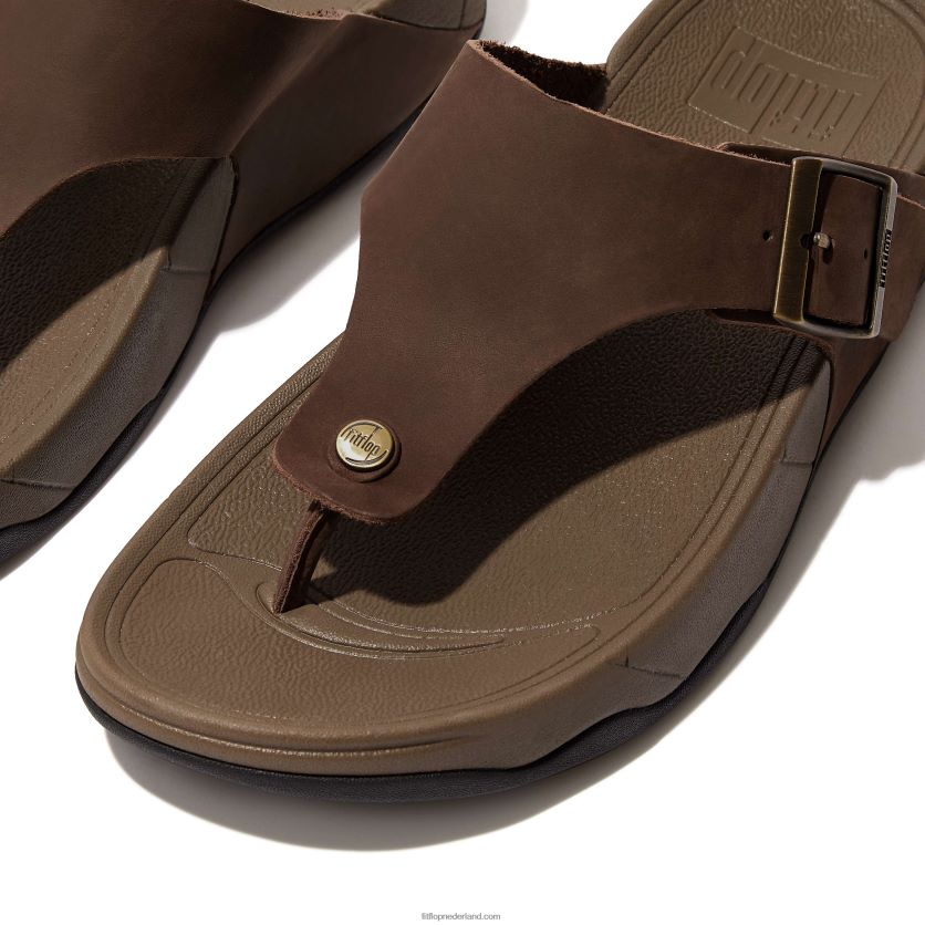 trakk ii gesp nubuck teen-palen Heren Fitflop F4BXJ8110 bruine mix