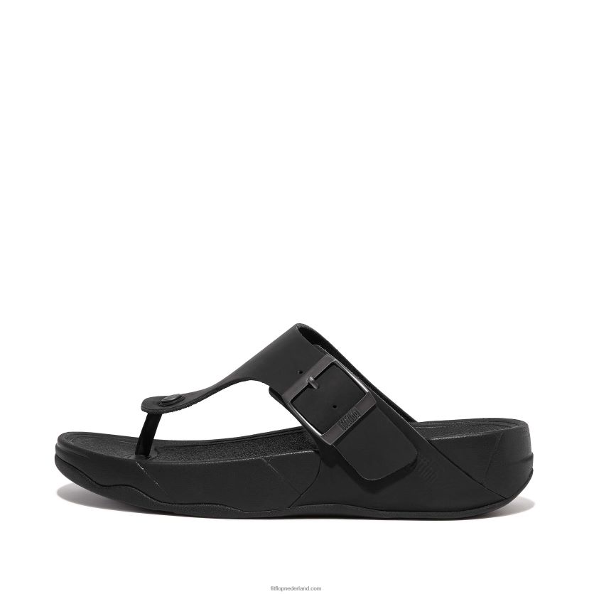 trakk ii gesp nubuck teen-palen Heren Fitflop F4BXJ8111 zwart