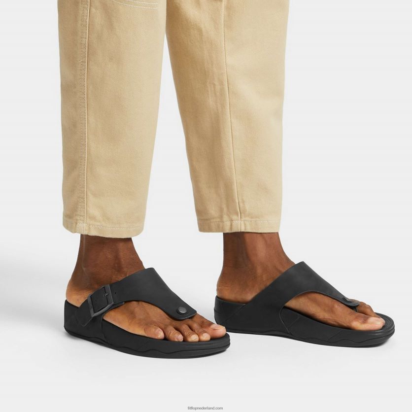 trakk ii gesp nubuck teen-palen Heren Fitflop F4BXJ8111 zwart