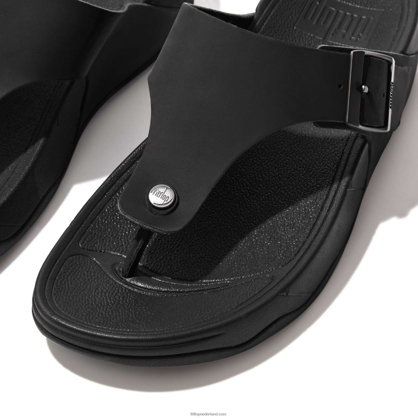 trakk ii gesp nubuck teen-palen Heren Fitflop F4BXJ8111 zwart