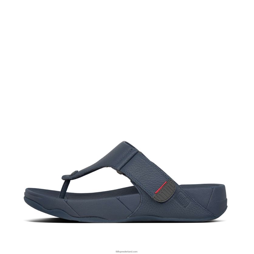 trakk ii leren sandalen met teenstuk Heren Fitflop F4BXJ8121 marine