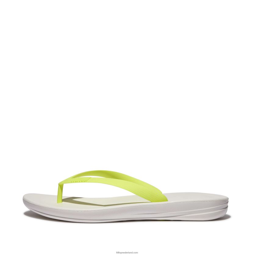 iqushion ergonomische teenslippers Heren Fitflop F4BXJ8201 wit geel