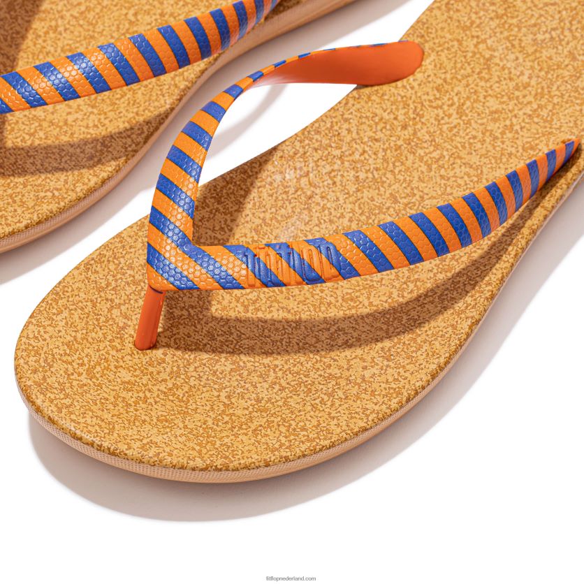 iqushion x yinka ilori teenslippers Heren Fitflop F4BXJ8209 oranje/blauw