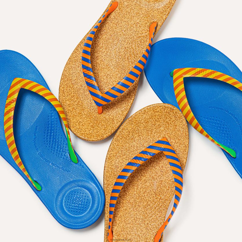 iqushion x yinka ilori teenslippers Heren Fitflop F4BXJ8209 oranje/blauw