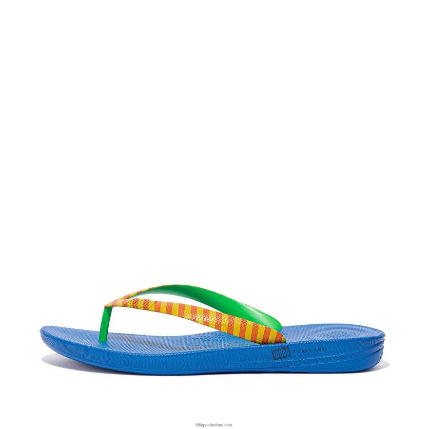 iqushion x yinka ilori teenslippers Heren Fitflop F4BXJ8210 geel/rood alarm