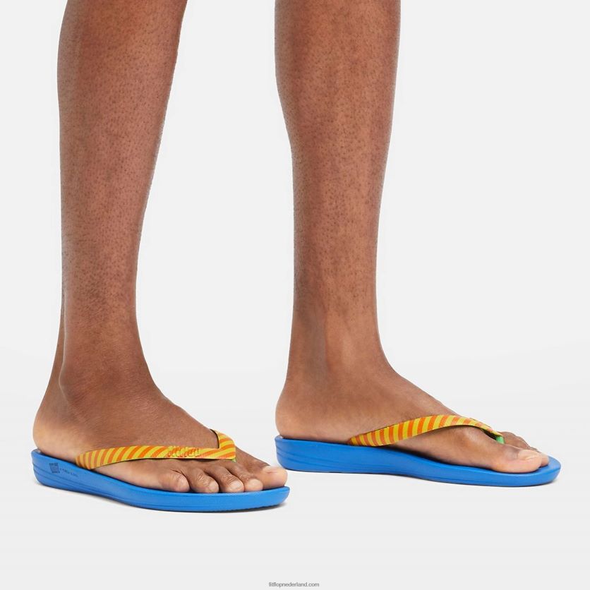 iqushion x yinka ilori teenslippers Heren Fitflop F4BXJ8210 geel/rood alarm