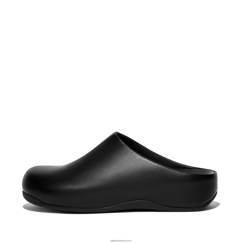 shuv leren klompen Heren Fitflop F4BXJ8363 zwart
