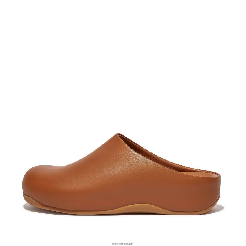 shuv leren klompen Heren Fitflop F4BXJ8364 lichte tint