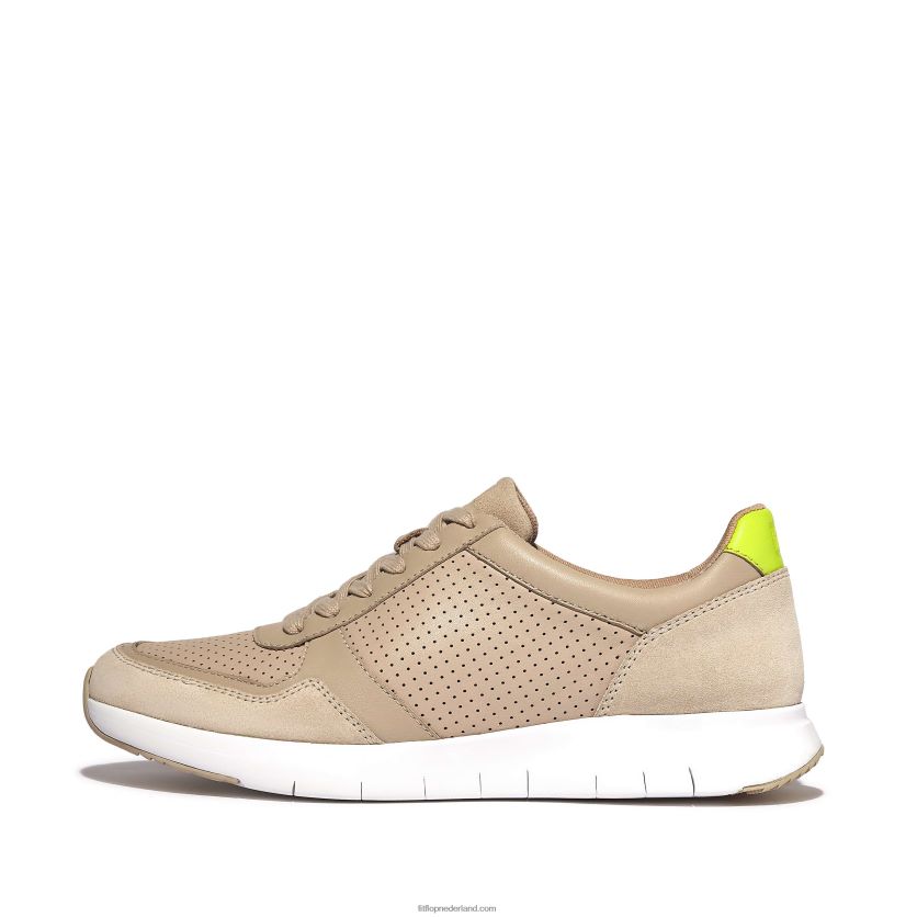 anatomiflex sneakers van leermix Heren Fitflop F4BXJ8349 steenbeige