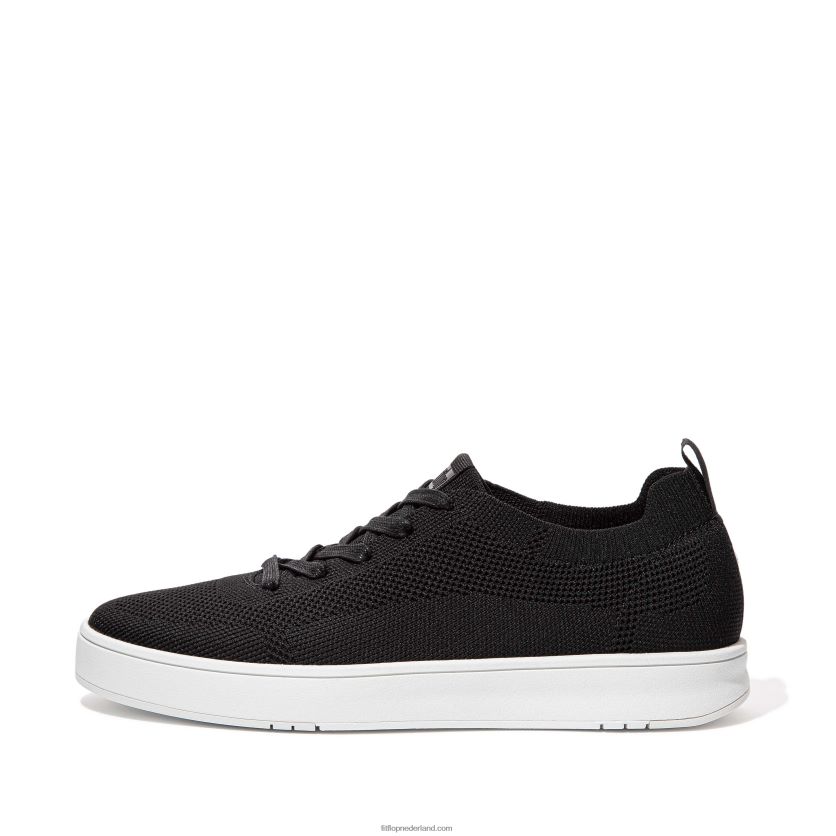 rally x luchtige gebreide sneakers Heren Fitflop F4BXJ8358 zwart