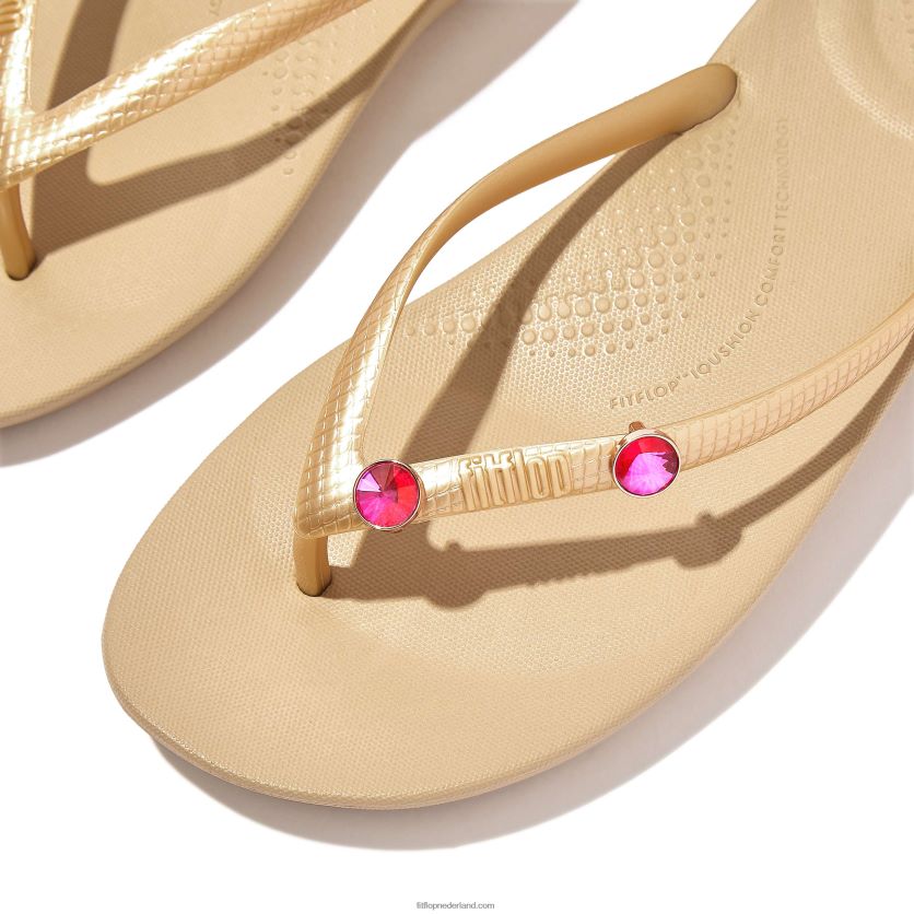 iqushion bedels kristallen ronde bedels 2-pack vrouwen Fitflop F4BXJ828 knal roze