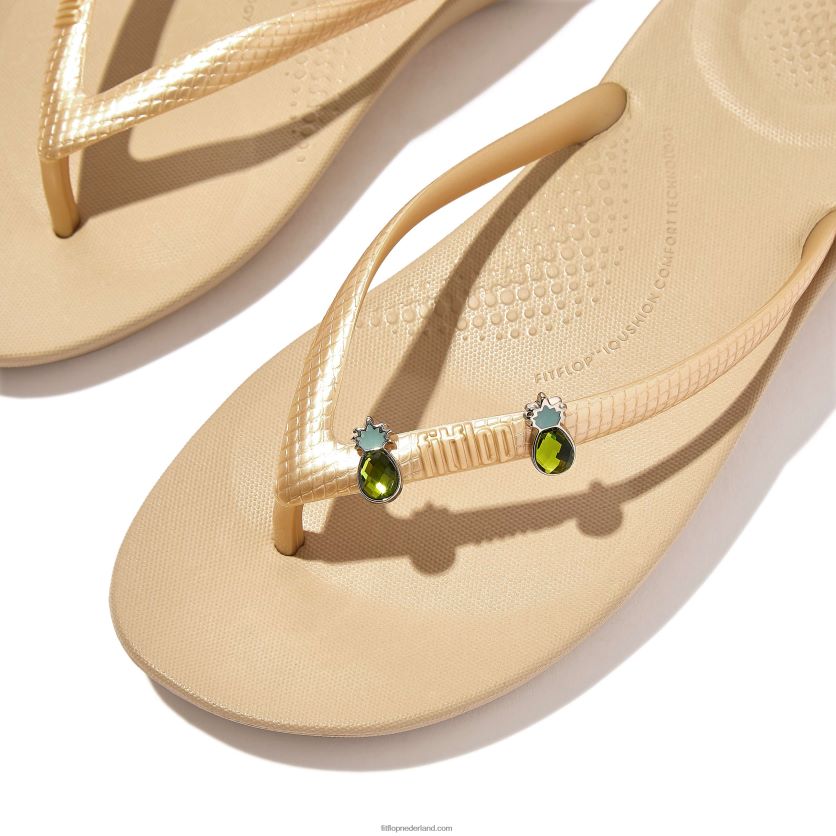 iqushion charms kristallen ananas charms 2-pack vrouwen Fitflop F4BXJ837 geel