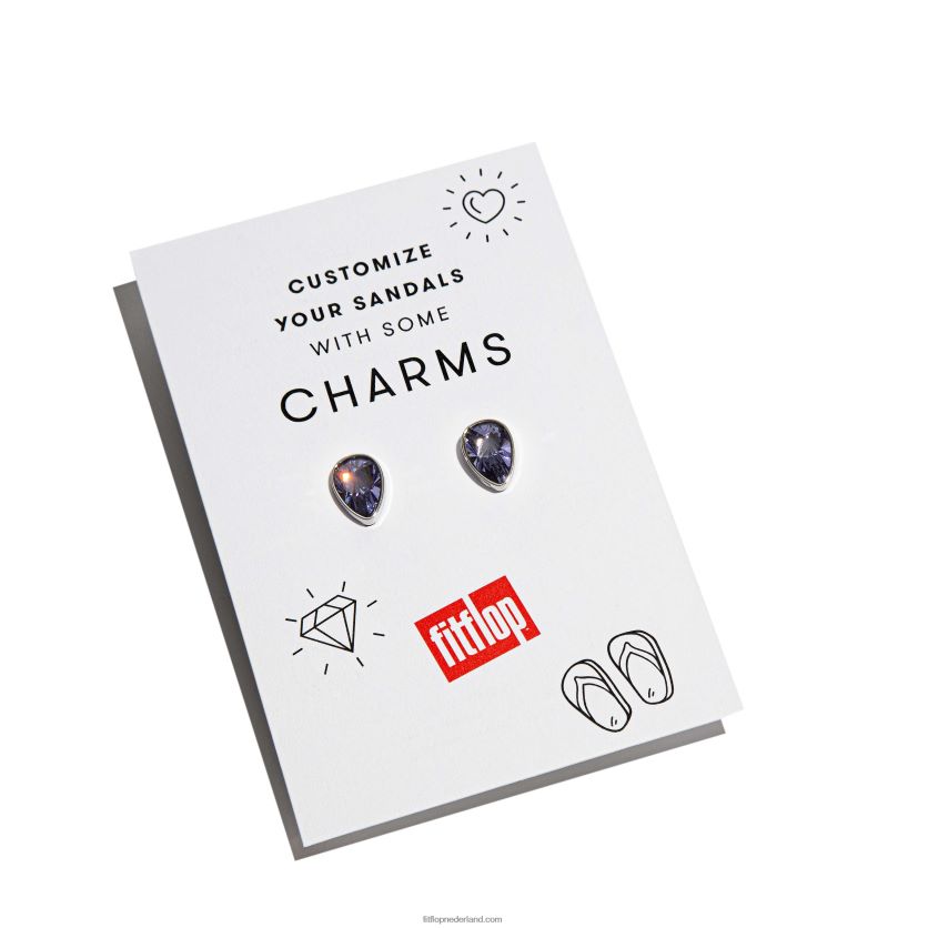 iqushion charms kristallen druppelvormige bedels 2-pack vrouwen Fitflop F4BXJ829 lavendel