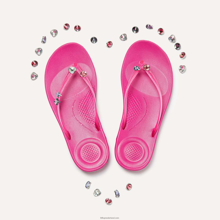iqushion charms kristallen hartjes bedels 2-pack vrouwen Fitflop F4BXJ830 duidelijk