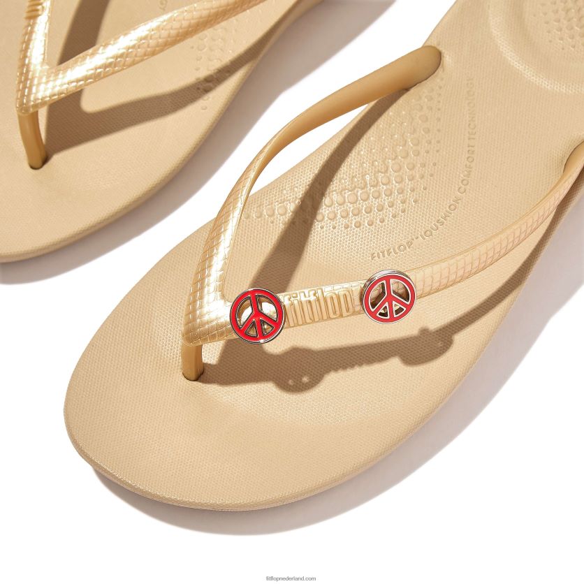 iqushion charms vredesteken hars charms 2-pack vrouwen Fitflop F4BXJ838 neon-oranje
