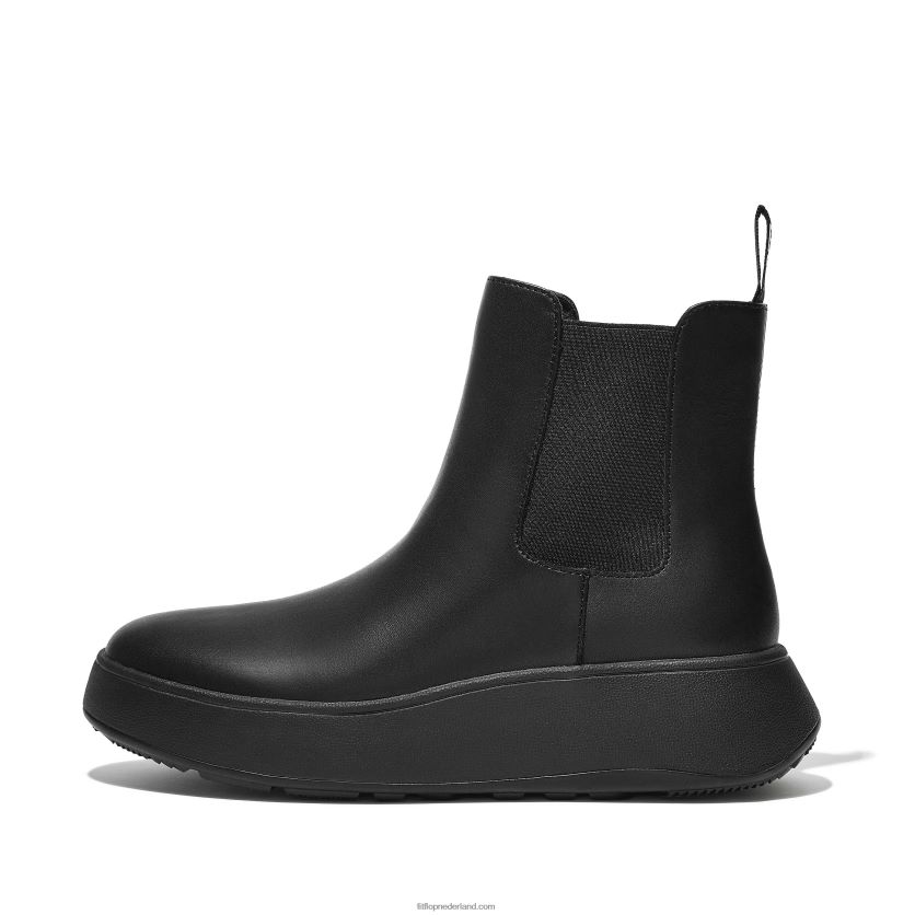 F-mode leren chelsea boots met plateauzolen vrouwen Fitflop F4BXJ8300 helemaal zwart