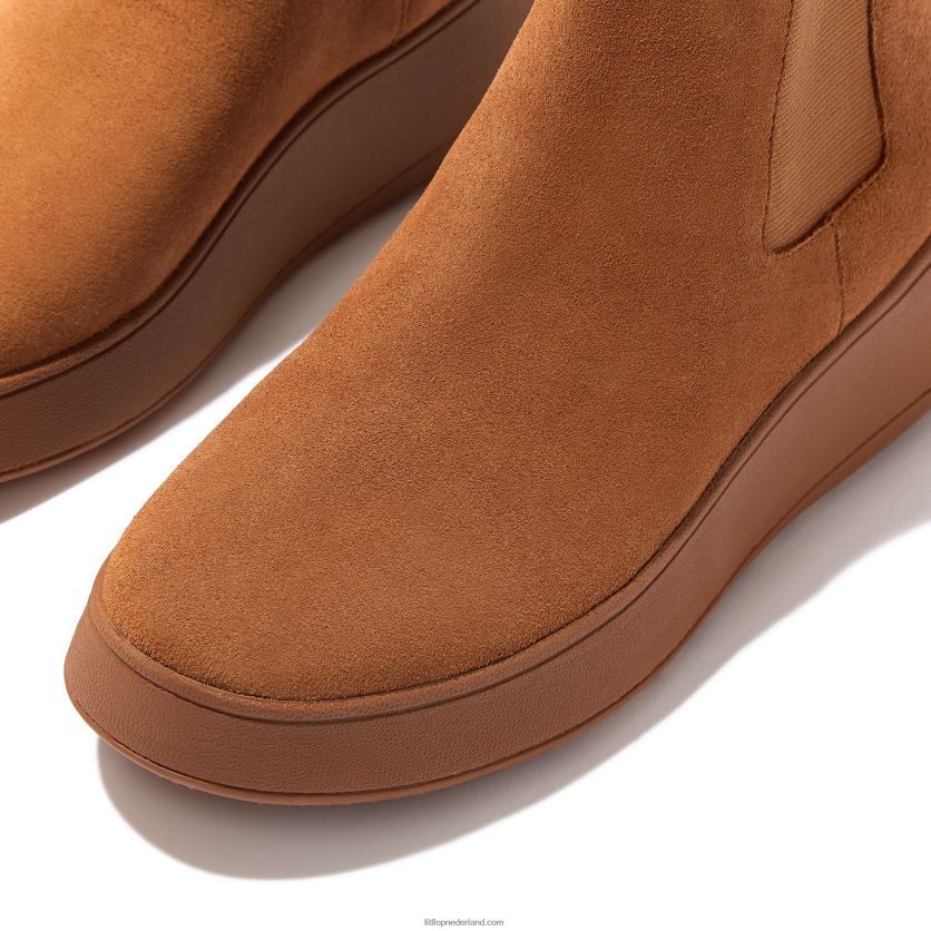 f-mode suède chelsea boots met plateauzolen vrouwen Fitflop F4BXJ8293 lichte tint