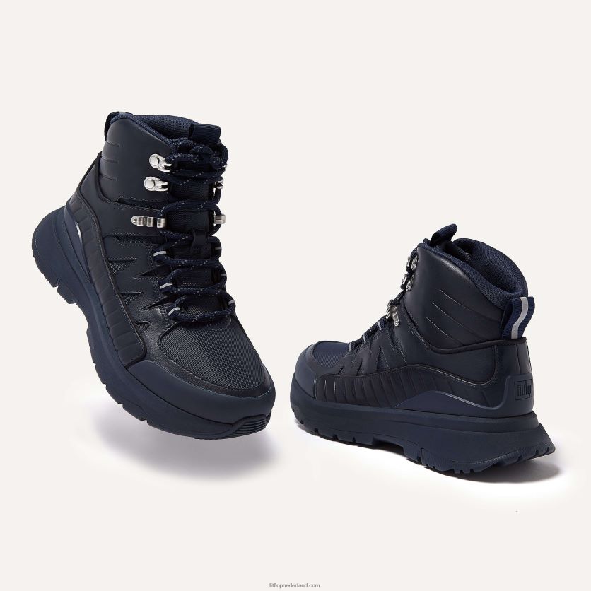 neo-d-hyker leermix wandelschoenen vrouwen Fitflop F4BXJ8298 allemaal marine