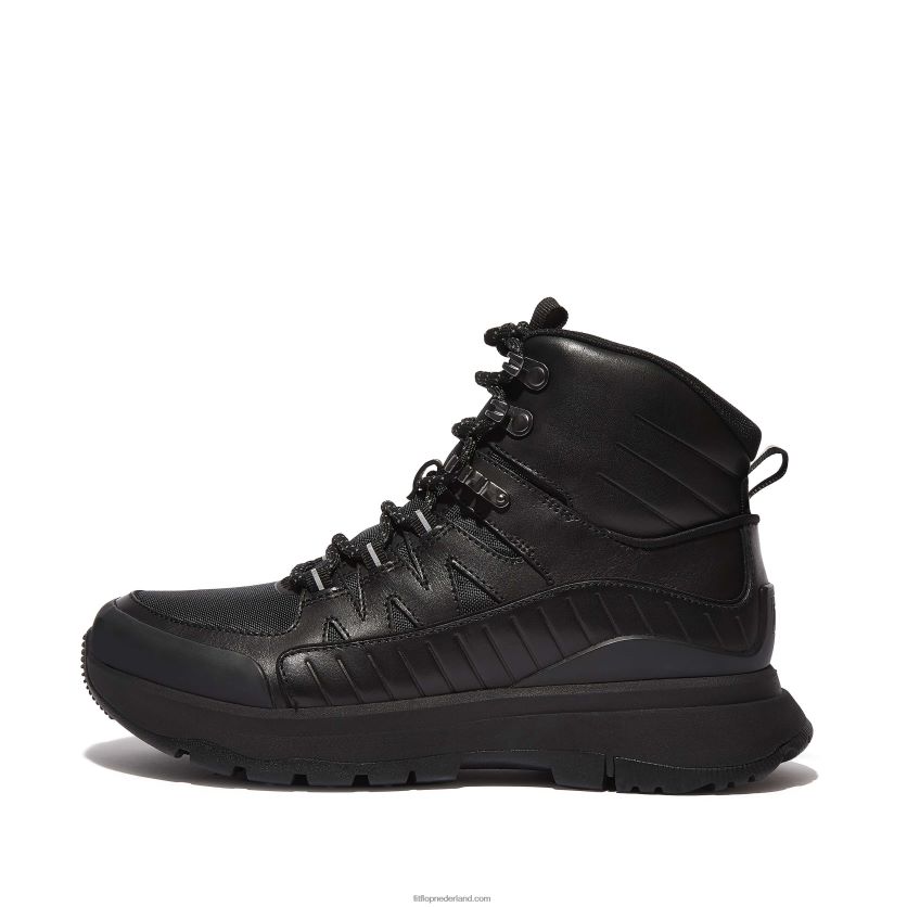 neo-d-hyker leermix wandelschoenen vrouwen Fitflop F4BXJ8299 helemaal zwart