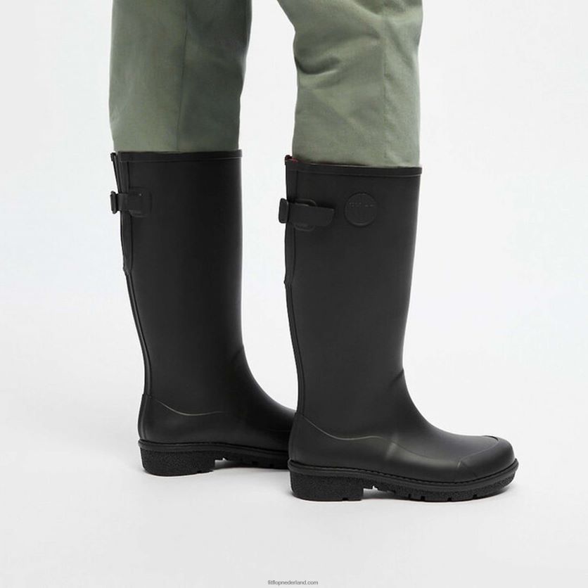 wonderwelly hoge regenlaarzen vrouwen Fitflop F4BXJ8314 helemaal zwart
