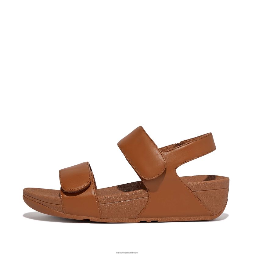 lulu verstelbare leren sandalen vrouwen Fitflop F4BXJ853 lichte tint