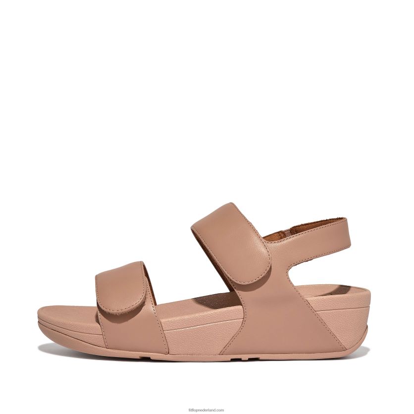 lulu verstelbare leren sandalen vrouwen Fitflop F4BXJ856 beige
