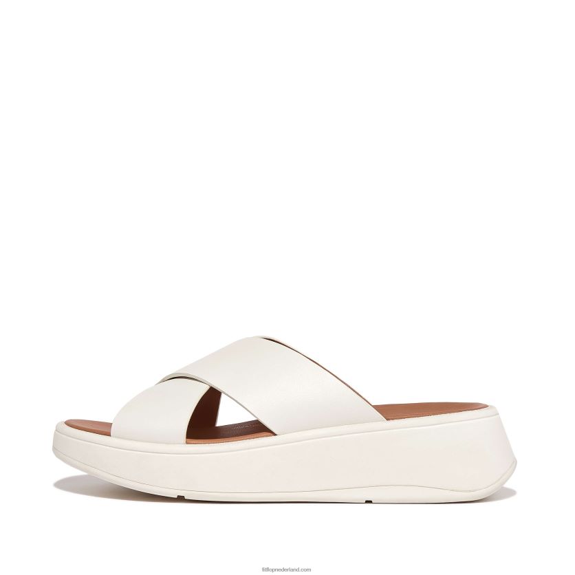 F-mode leren crossslippers met plateauzool vrouwen Fitflop F4BXJ8172 room