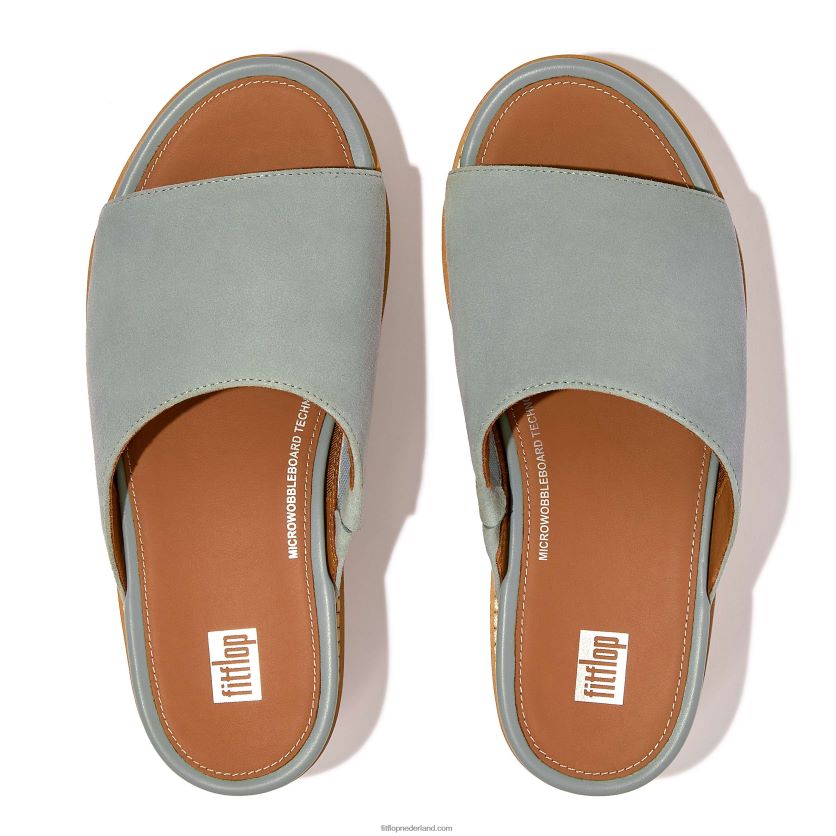 eloise suède sleehakken met kurkomwikkeling vrouwen Fitflop F4BXJ8156 koel blauw