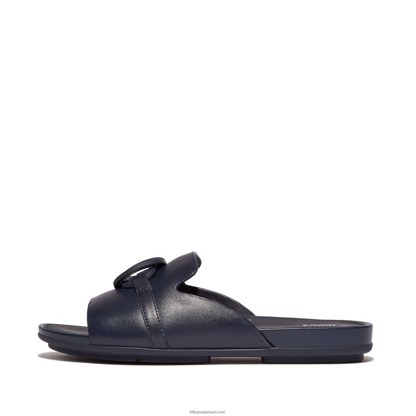 gracie circlet leren slippers vrouwen Fitflop F4BXJ8189 middernacht marine