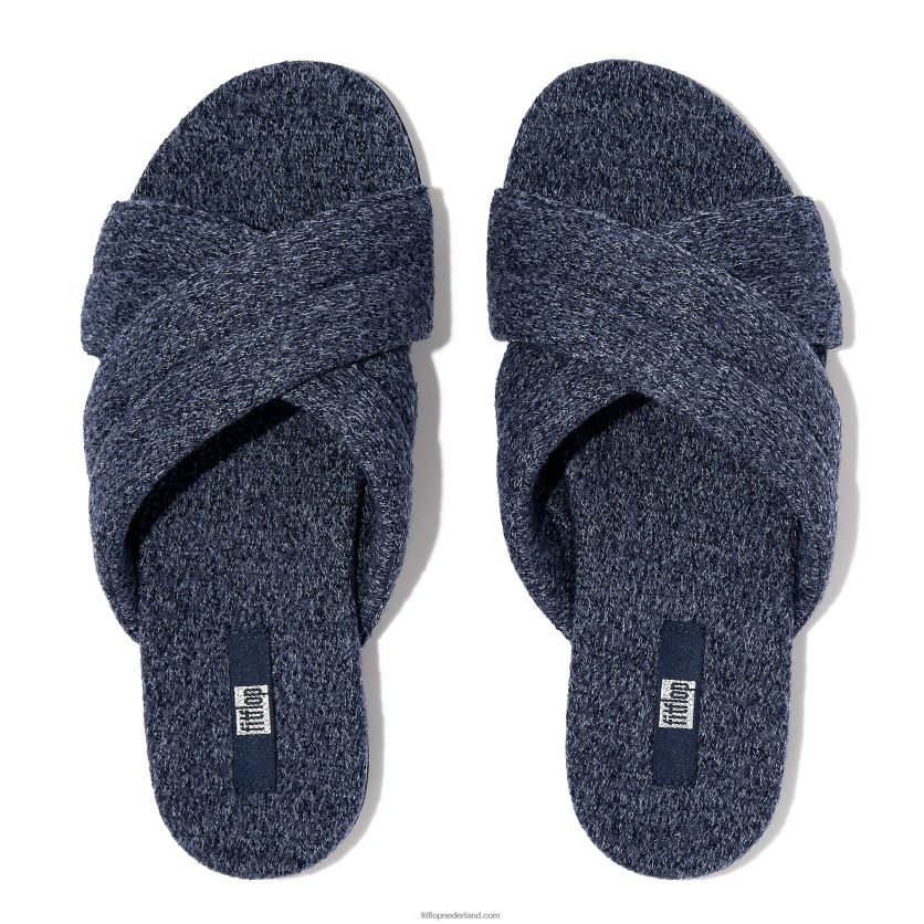 gracie e01 gekruiste sledes van merinowolmix vrouwen Fitflop F4BXJ8332 middernacht marine
