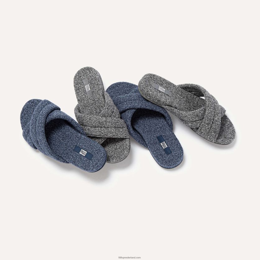 gracie e01 gekruiste sledes van merinowolmix vrouwen Fitflop F4BXJ8332 middernacht marine