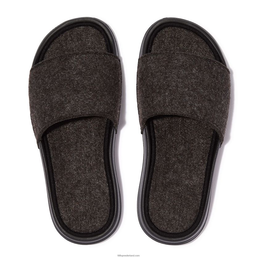 iqushion e01 vilten dia\'s vrouwen Fitflop F4BXJ8175 helemaal zwart