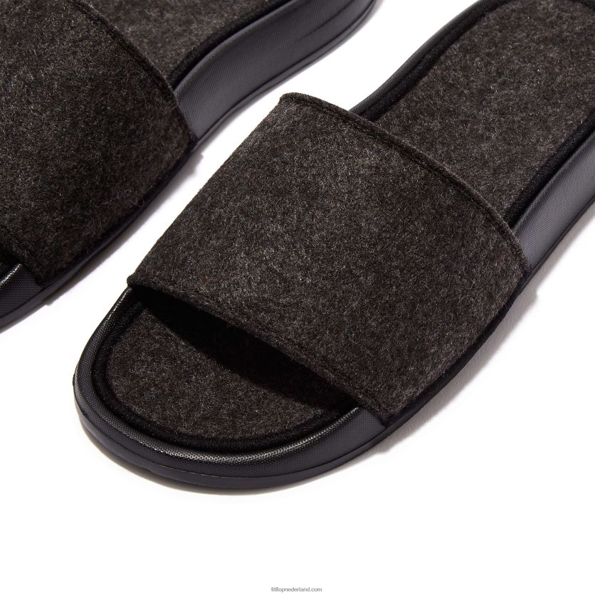 iqushion e01 vilten dia\'s vrouwen Fitflop F4BXJ8175 helemaal zwart