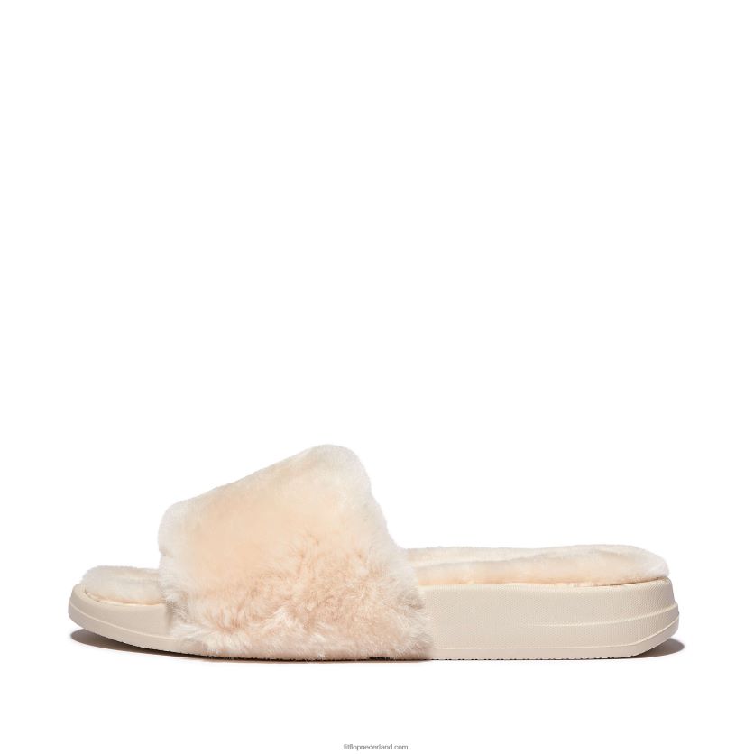 iqushion shearling glijbanen vrouwen Fitflop F4BXJ8197 ivoor