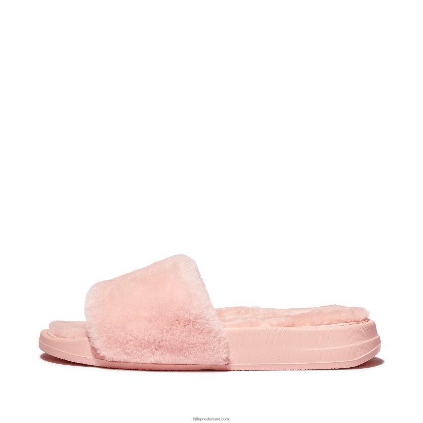 iqushion shearling glijbanen vrouwen Fitflop F4BXJ8198 roze zout