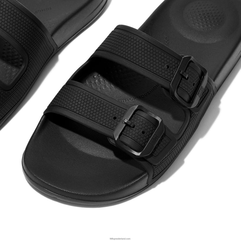 iqushion twee-bar gesp dia\'s vrouwen Fitflop F4BXJ886 helemaal zwart