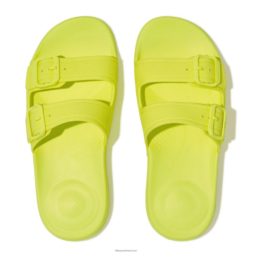 iqushion twee-bar gesp dia\'s vrouwen Fitflop F4BXJ887 elektrisch geel