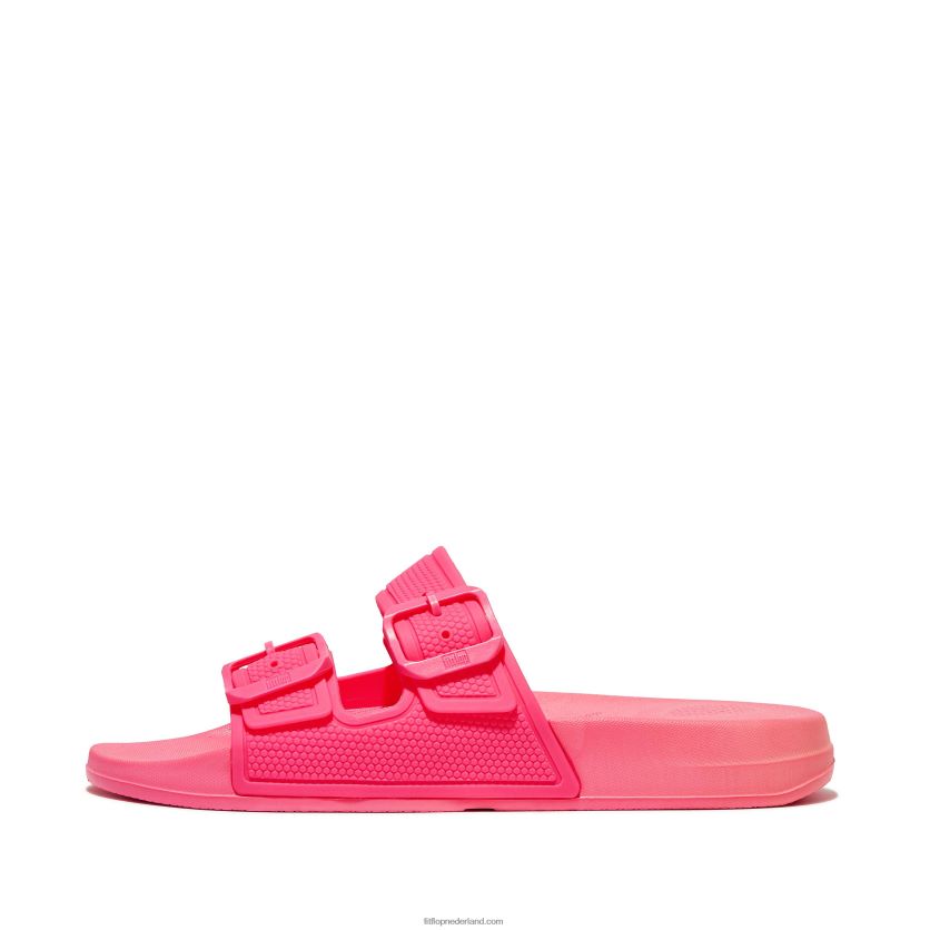 iqushion twee-bar gesp dia's vrouwen Fitflop F4BXJ889 knal roze