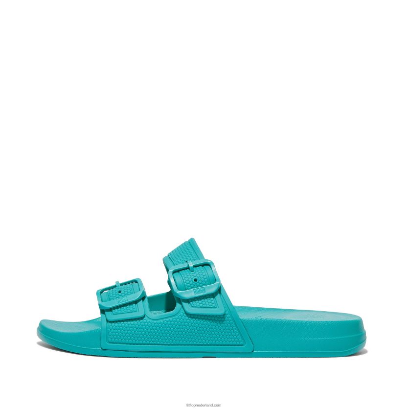 iqushion twee-bar gesp dia's vrouwen Fitflop F4BXJ892 tahiti blauw