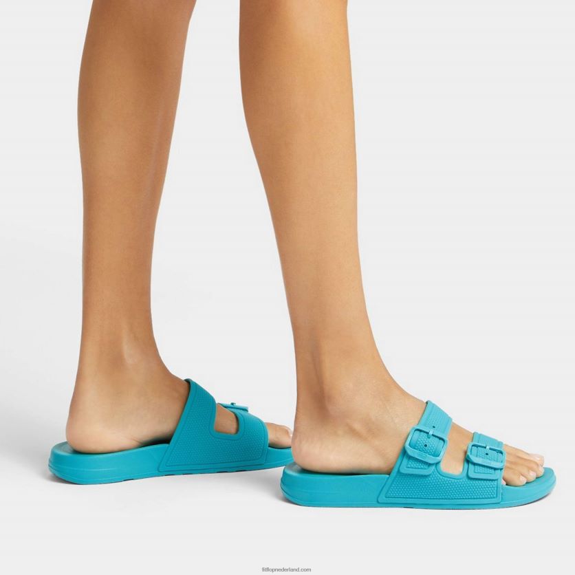 iqushion twee-bar gesp dia\'s vrouwen Fitflop F4BXJ892 tahiti blauw